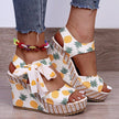 Women Sandals Dot Bowknot Design Platform Wedge Female Casual High Increase Shoes Ankle Strap Open Toe Sandals - TheWellBeing4All