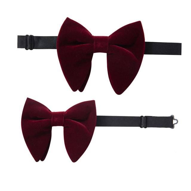 Oversize Solid Bowtie Sets with hankie Tuxedo Bow Tie Pocket Square - TheWellBeing4All