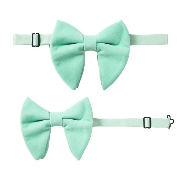 Oversize Solid Bowtie Sets with hankie Tuxedo Bow Tie Pocket Square - TheWellBeing4All