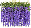 Wisteria Artificial Flower Silk Vine Garland Hanging for Wedding Party Garden Outdoor Greenery Office Wall  DECOR.12 Pcs 45inch - TheWellBeing4All