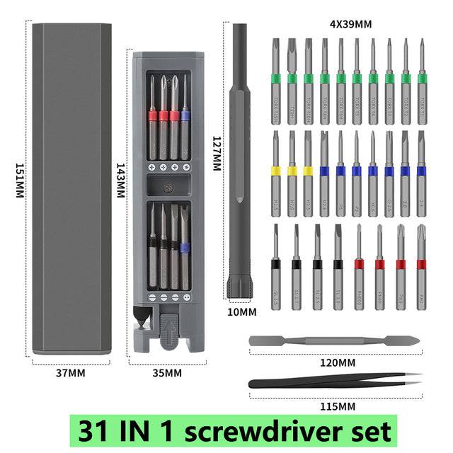 Precision Screwdriver Set 28pcs Phosphate Ash Process Treatment S2 Anti-rust and Anti-corrosion - TheWellBeing4All