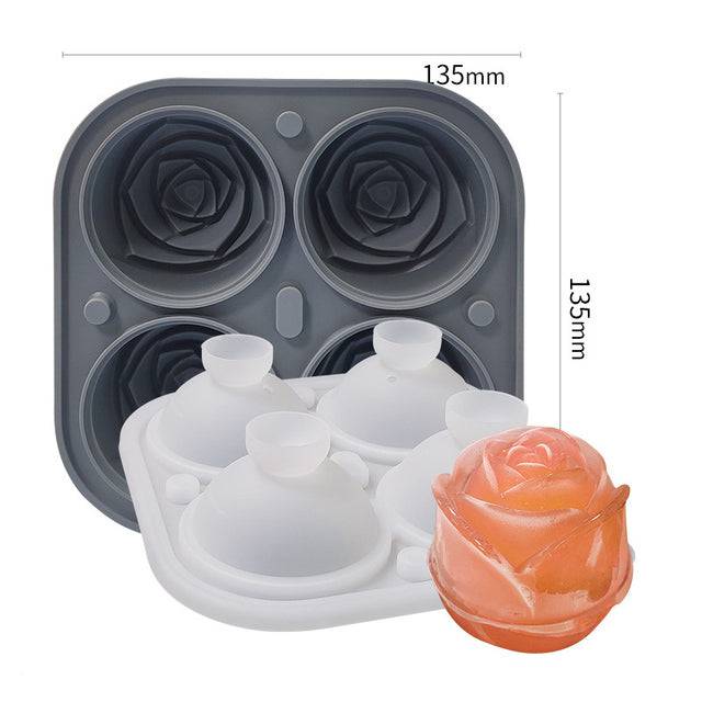 Ice Cube Form Silicone Rose Shape Mold Tray 3D - TheWellBeing4All