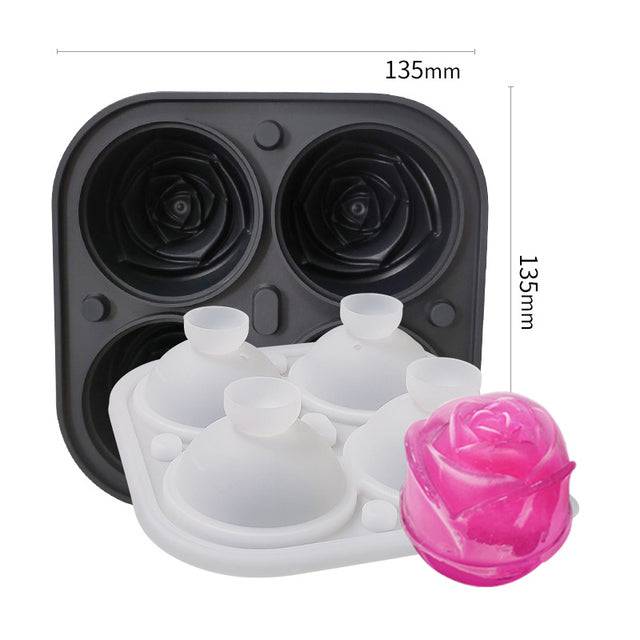 Ice Cube Form Silicone Rose Shape Mold Tray 3D - TheWellBeing4All