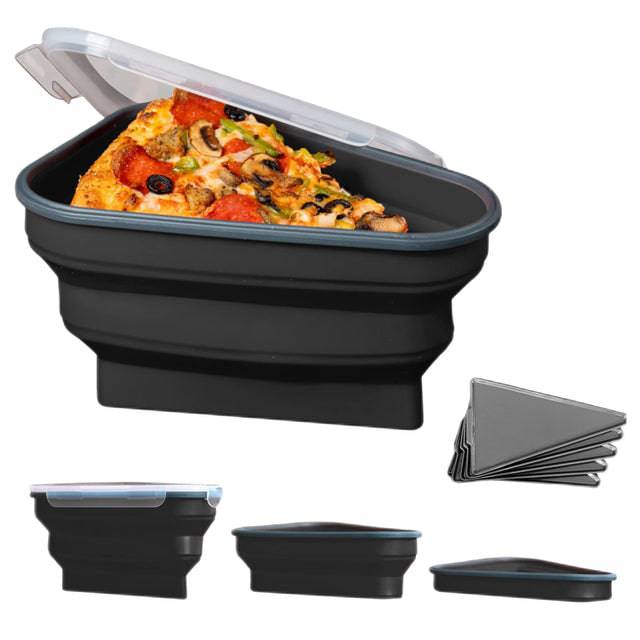 Triangle Pizza Pack Silicone Reusable Portable Lunch Box Foldable Triangular Storage Container Slice - TheWellBeing4All