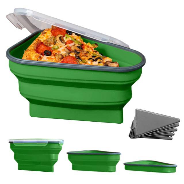 Triangle Pizza Pack Silicone Reusable Portable Lunch Box Foldable Triangular Storage Container Slice - TheWellBeing4All