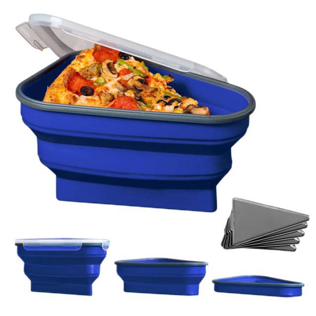 Triangle Pizza Pack Silicone Reusable Portable Lunch Box Foldable Triangular Storage Container Slice - TheWellBeing4All