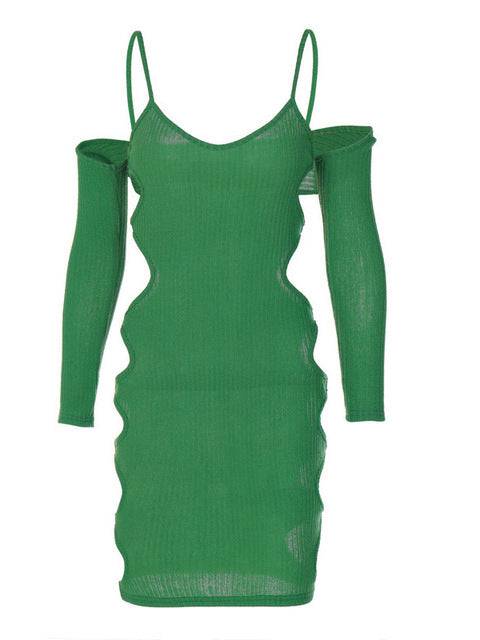 Straps Mini Dress Slim Hip Elegant Side Hollowed Out Thin - TheWellBeing4All