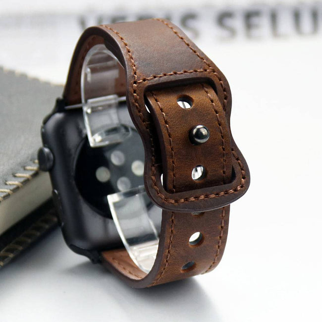 Genuine Leather Correa Strap for Apple Watch - TheWellBeing4All