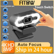 Full HD 4K Webcam Auto Focus Fill Light Web Camera With Microphone Live Broadcast USB Computer PC Web Cam - TheWellBeing4All