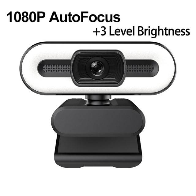 Full HD 4K Webcam Auto Focus Fill Light Web Camera With Microphone Live Broadcast USB Computer PC Web Cam - TheWellBeing4All