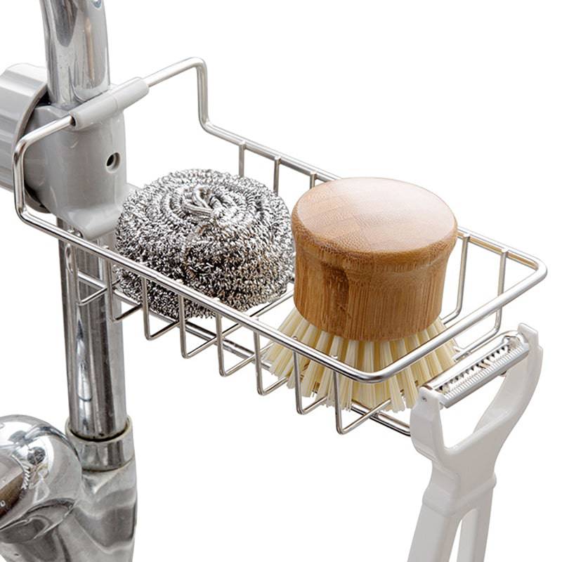 Kitchen Sink Faucet Shelf Stainless Steel Sponge Holder - TheWellBeing4All