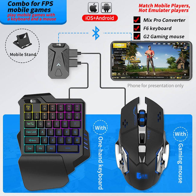 PUBG Mobile Gamepad Controller Bluetooth Gaming Keyboard Mouse Converter for PS4 Xbox Nintendo Switch Android; Ios - TheWellBeing4All