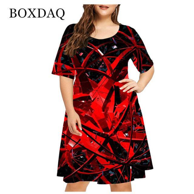 Skull Flower Print Party Dresses Women Short Sleeve - TheWellBeing4All