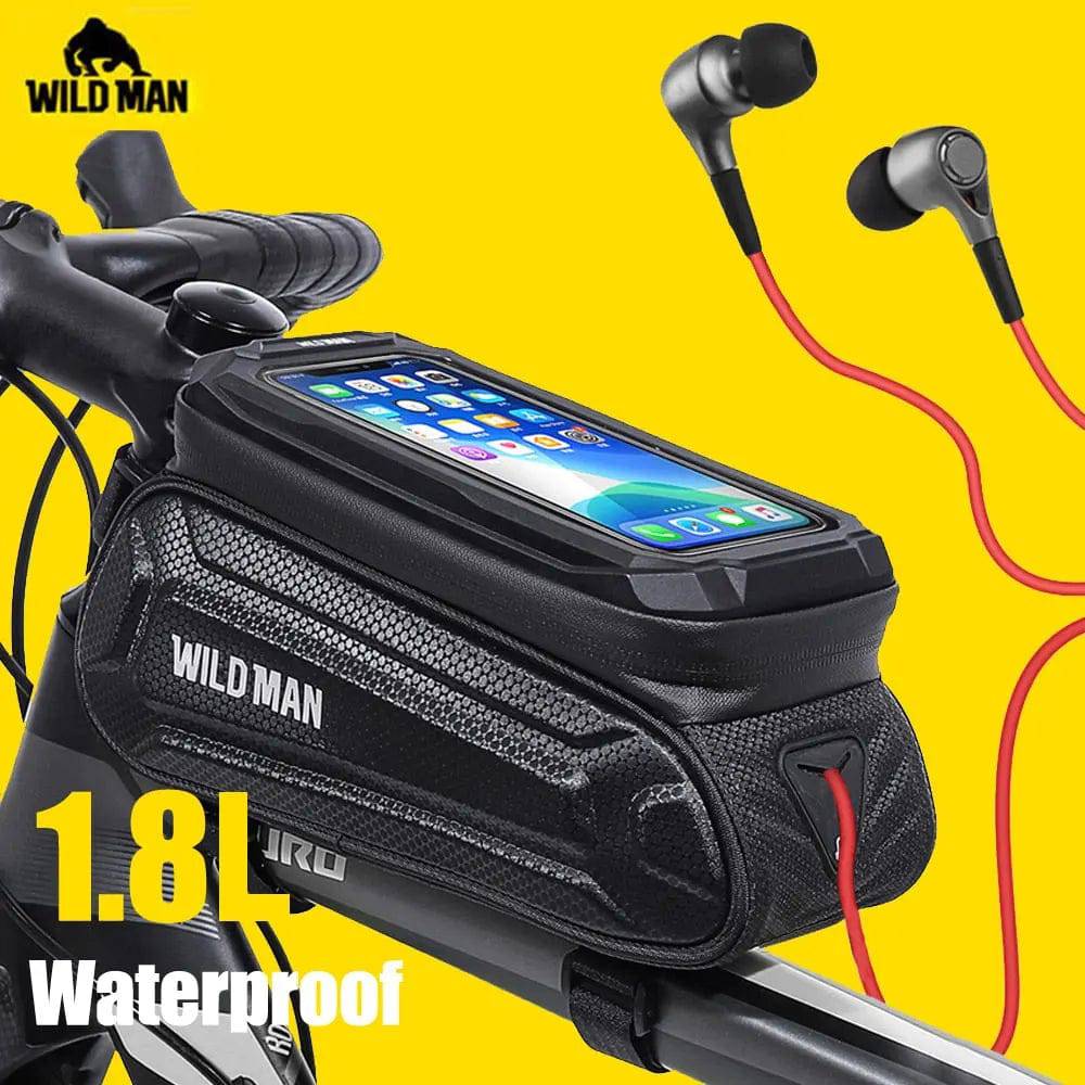 Bike Bag 1.8L Frame Front Tube Cycling Bag - Waterproof Phone Case Holder for 7 Inches Touchscreen Phones - TheWellBeing4All