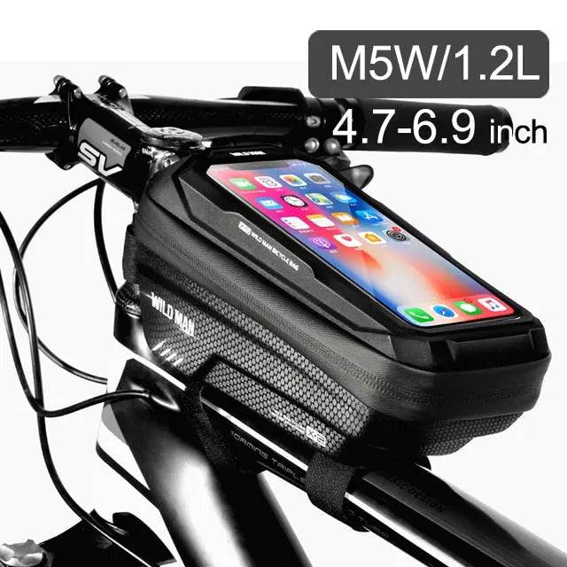 Bike Bag 1.8L Frame Front Tube Cycling Bag - Waterproof Phone Case Holder for 7 Inches Touchscreen Phones - TheWellBeing4All