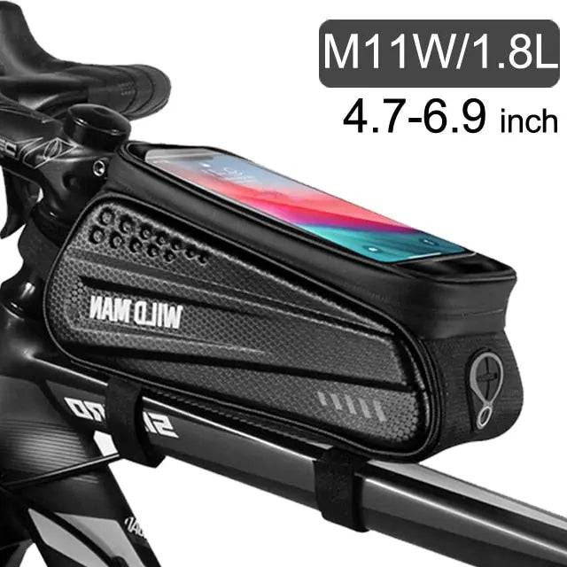 Bike Bag 1.8L Frame Front Tube Cycling Bag - Waterproof Phone Case Holder for 7 Inches Touchscreen Phones - TheWellBeing4All