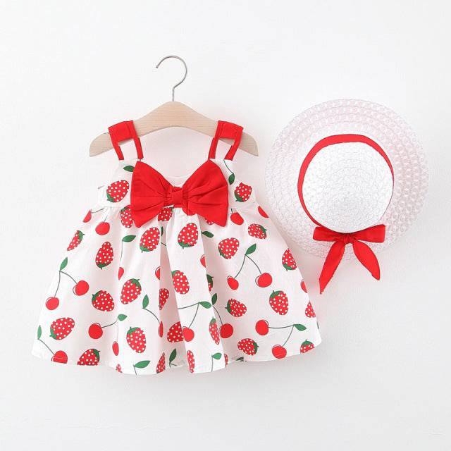 Toddler Girl Clothes Set Baby Beach Dresses Cute Bow Plaid Sleeveless Cotton for Newborn - TheWellBeing4All