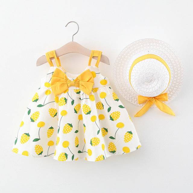 Toddler Girl Clothes Set Baby Beach Dresses Cute Bow Plaid Sleeveless Cotton for Newborn - TheWellBeing4All