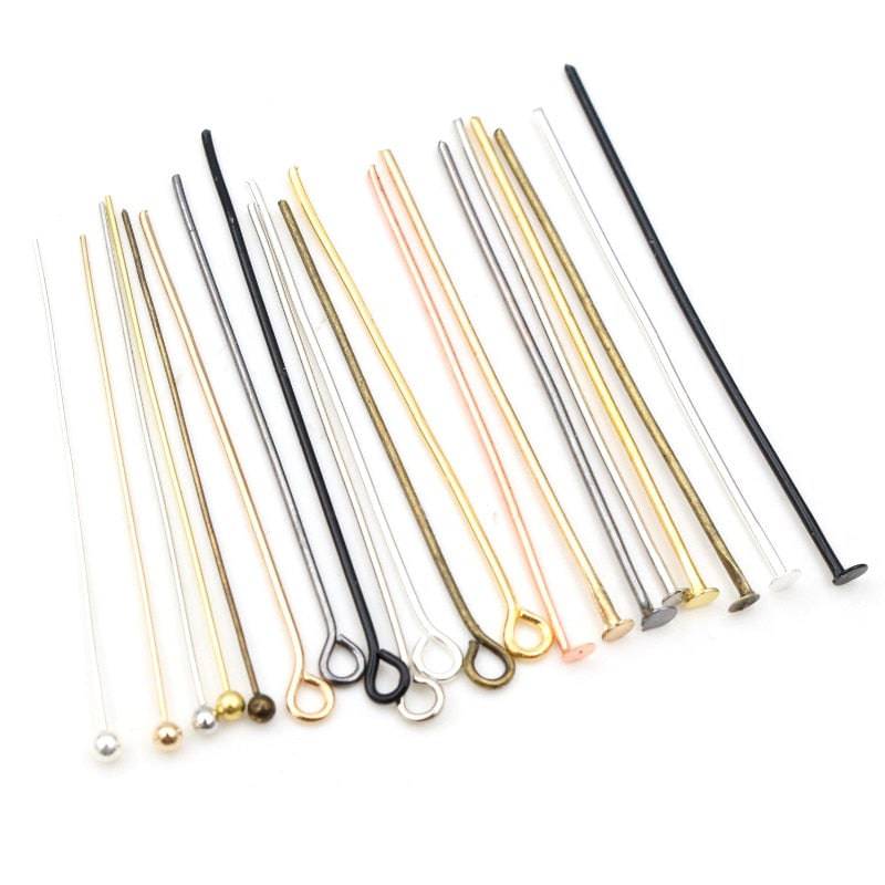 Flat Head/Ball Head/Eye Head Pins Metal Headpins For Jewelry Findings Making DIY Supplies - TheWellBeing4All