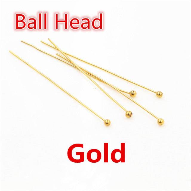 Flat Head/Ball Head/Eye Head Pins Metal Headpins For Jewelry Findings Making DIY Supplies - TheWellBeing4All