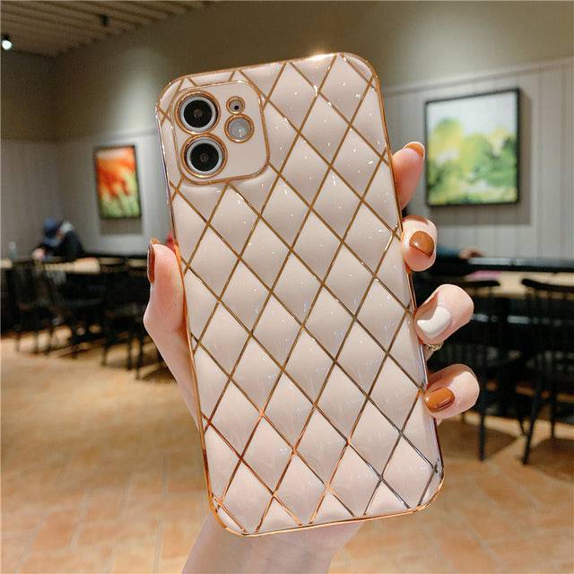 Luxury Plating Frame Geometric Phone Case For iPhone - TheWellBeing4All