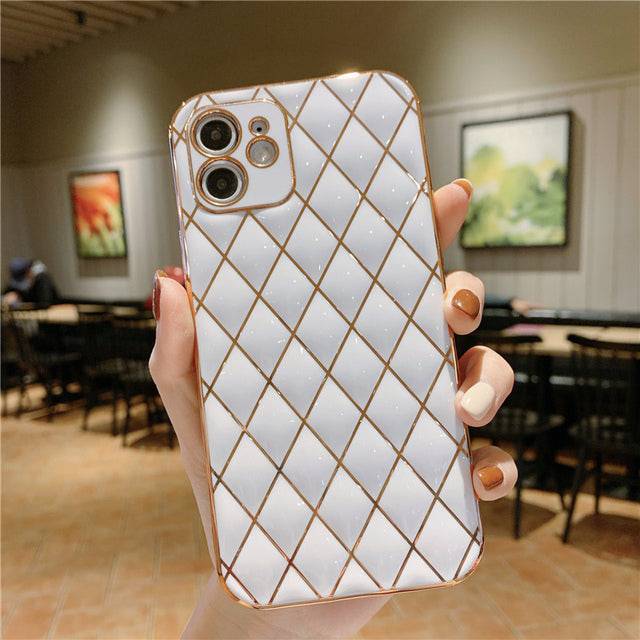 Luxury Plating Frame Geometric Phone Case For iPhone - TheWellBeing4All