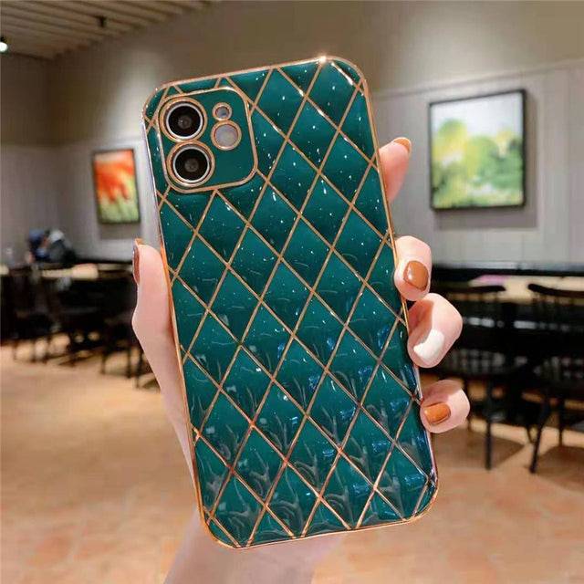 Luxury Plating Frame Geometric Phone Case For iPhone - TheWellBeing4All