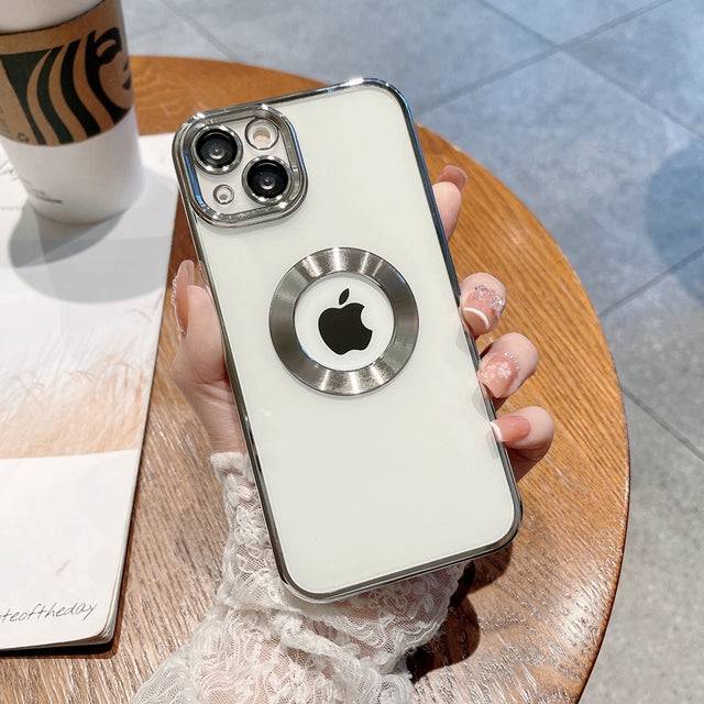 i-Phone Transparent Plating Logo Hole Case - TheWellBeing4All
