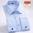 French Cuff Shirt White Long Sleeve Formal Business Buttons Male Shirts Regular Fit - TheWellBeing4All