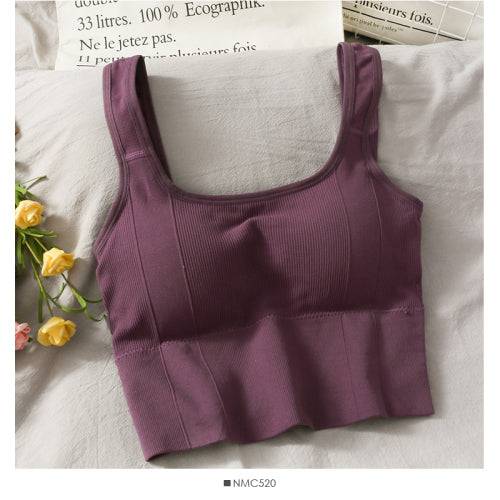 V-neck Halter Sweet Camisole  off-Shoulder Solid Color Sleeveless Camis - TheWellBeing4All