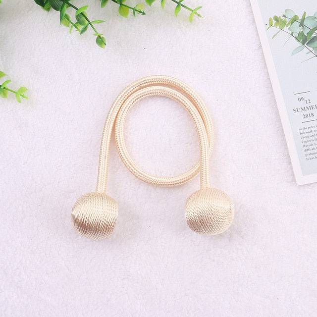 Magnetic Ball Curtain Tiebacks Tie Rope Holdbacks Buckle Clips Hook Holder - TheWellBeing4All