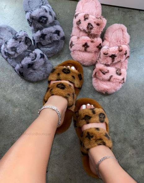 spring Slippers Faux Fur Women Slippers Slip on Flip Flops Fur Slippers Female Slides Size 43 - TheWellBeing4All