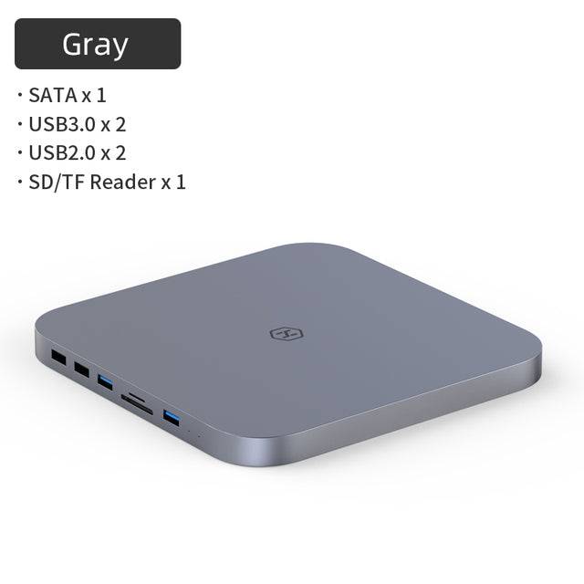 USB-C Hub with SATA Hard Drive Enclosure for Mac mini M1 Type-C SSD Case SD/TF Reader USB 3.0 hub - TheWellBeing4All