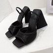 Triangle High Heel Summer Sandals Sexy Satin Soft Padded Party Shoes Comfort Runway Back Strap Dress Sandals - TheWellBeing4All
