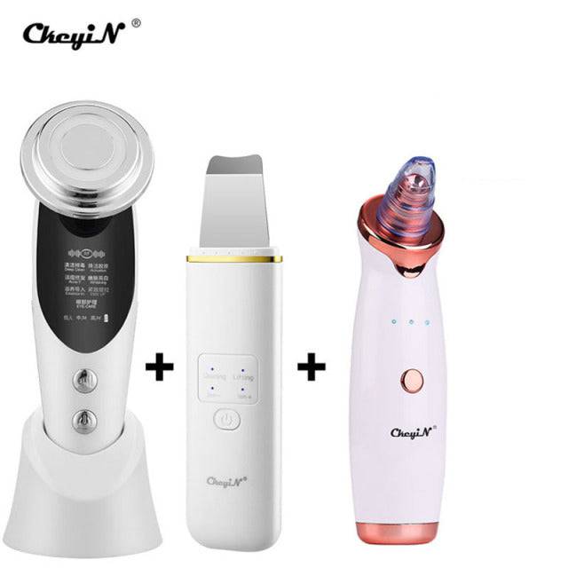 Facial Massager LED Light Therapy Skin Care Ultrasonic Cleaner Blackhead Remover Nano Spray Face Steamer Beauty Tools - TheWellBeing4All