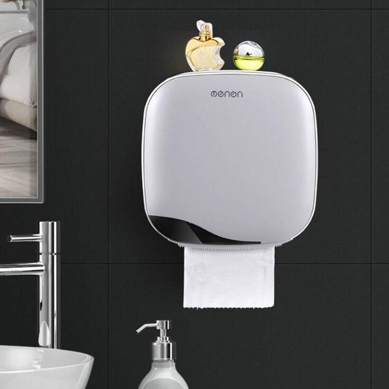 Wall Mounted Waterproof Toilet Paper Holder Tissue Box Roll Paper Tube Paper Storage Rack - TheWellBeing4All