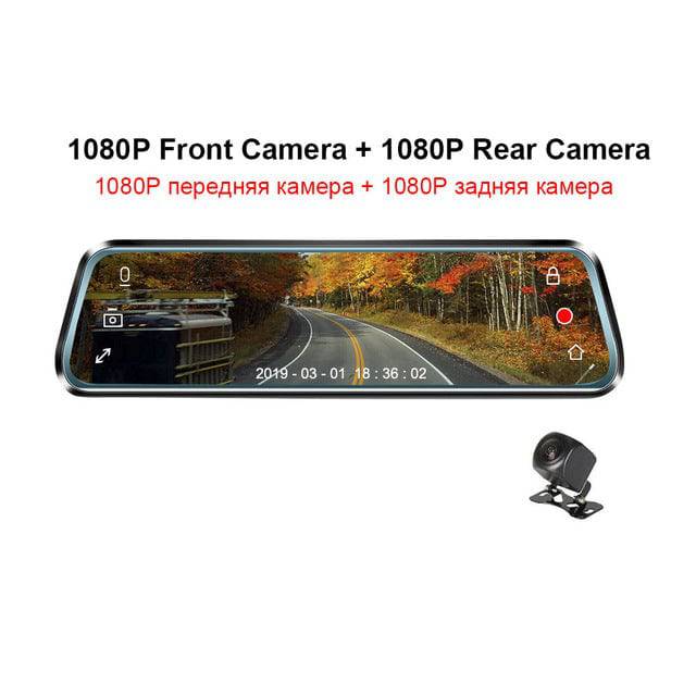 car Video Recorder Android 8.1 Car DVR 4G WIFI Dash Cam ADAS GPS Rearview mirror Dual Lens 1080P 10 Inch Touch Screen - TheWellBeing4All