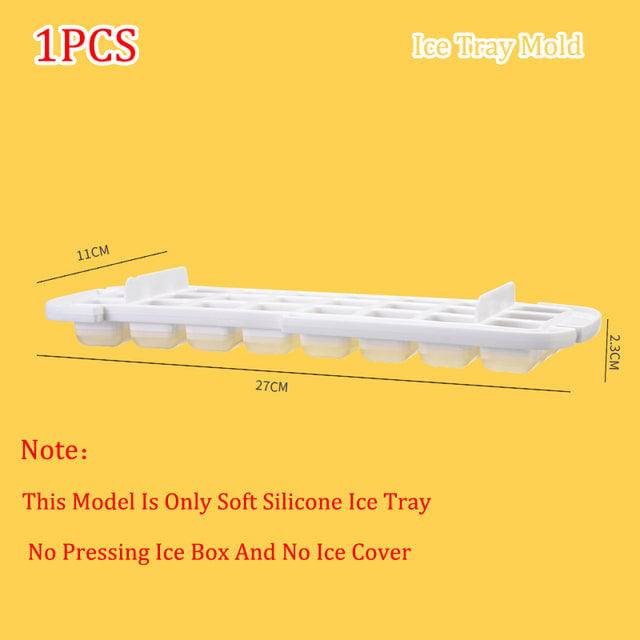 Silicone Square Ice Mold Ice Cube Trays Lid Mold Storage - TheWellBeing4All