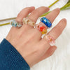 Lost Lady Fashion Transparent Chunky Epoxy Resin Rings Cute Multicolor Dried Flower Finger Rings for Women Party Jewelry Gifts - TheWellBeing4All