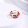 Lost Lady Fashion Transparent Chunky Epoxy Resin Rings Cute Multicolor Dried Flower Finger Rings for Women Party Jewelry Gifts - TheWellBeing4All