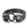 Stainless Steel Skull Charm Bracelet Men Mesh Chain Bangle - TheWellBeing4All