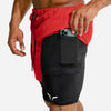Safety pocket sexy running shorts double layer breathable 2 in 1 fitness training - TheWellBeing4All