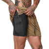 Safety pocket sexy running shorts double layer breathable 2 in 1 fitness training - TheWellBeing4All