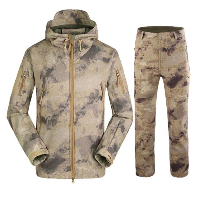 Men Camouflage Jacket Sets Outdoor Shark Skin Soft Shell Windbreaker Waterproof Hunting Clothes Set Military Tactical Clothing - TheWellBeing4All