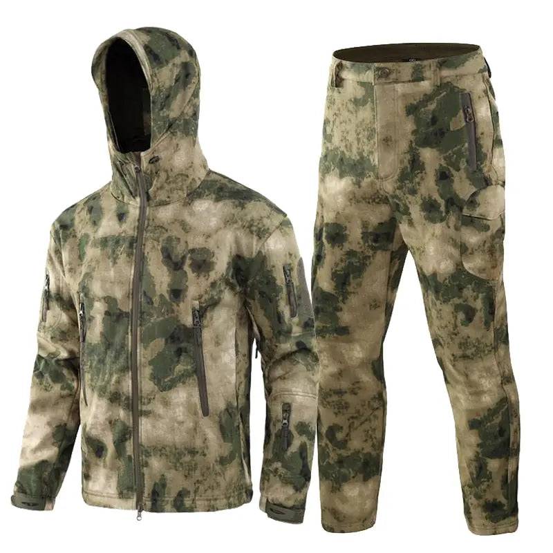 Men Camouflage Jacket Sets Outdoor Shark Skin Soft Shell Windbreaker Waterproof Hunting Clothes Set Military Tactical Clothing - TheWellBeing4All