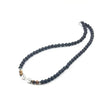 Stone Rose Gold Silver Color Barbell Men Necklace Beaded Matte Balck Beads - TheWellBeing4All