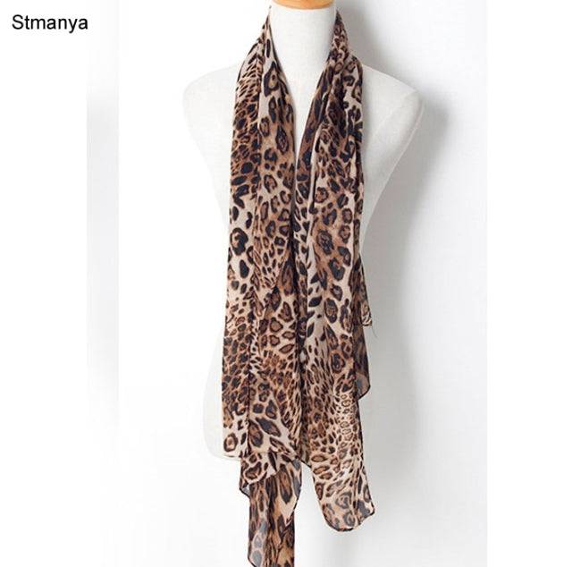 Women Chiffon style Scarfs Print Cat Star Leopard Shawls And Scarves - TheWellBeing4All