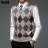 Brand Argyle Pullover Diamond Sweater V Neck Knit Vest - TheWellBeing4All