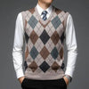 Brand Argyle Pullover Diamond Sweater V Neck Knit Vest - TheWellBeing4All