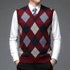 Brand Argyle Pullover Diamond Sweater V Neck Knit Vest - TheWellBeing4All